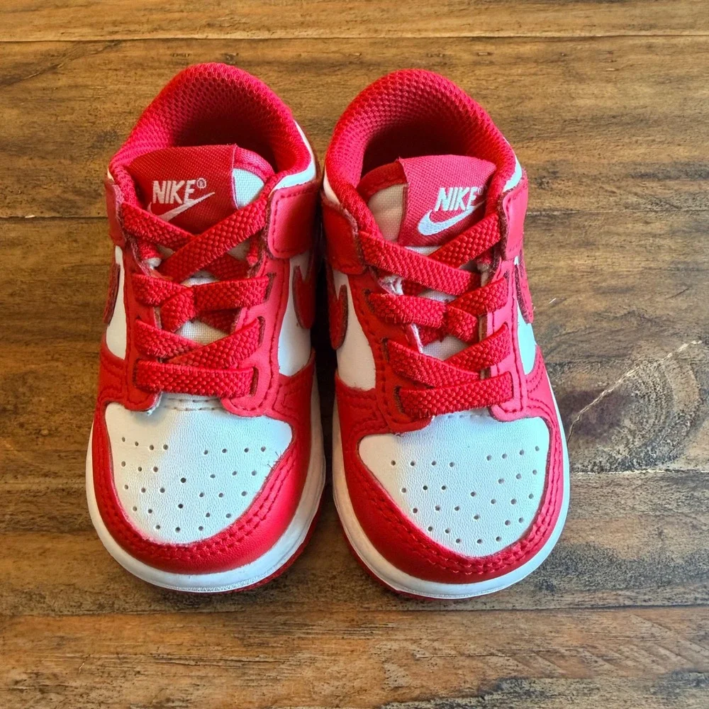 Nike Dunk Low Toddler University Red White Size 4 Kids Sneaker